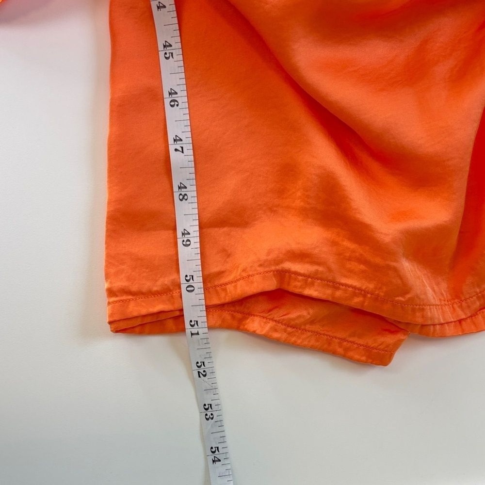 Raquel Allegra Daydream‎ Gathered Satin Maxi Dress In Orange Sunset Medium - Picture 12 of 12